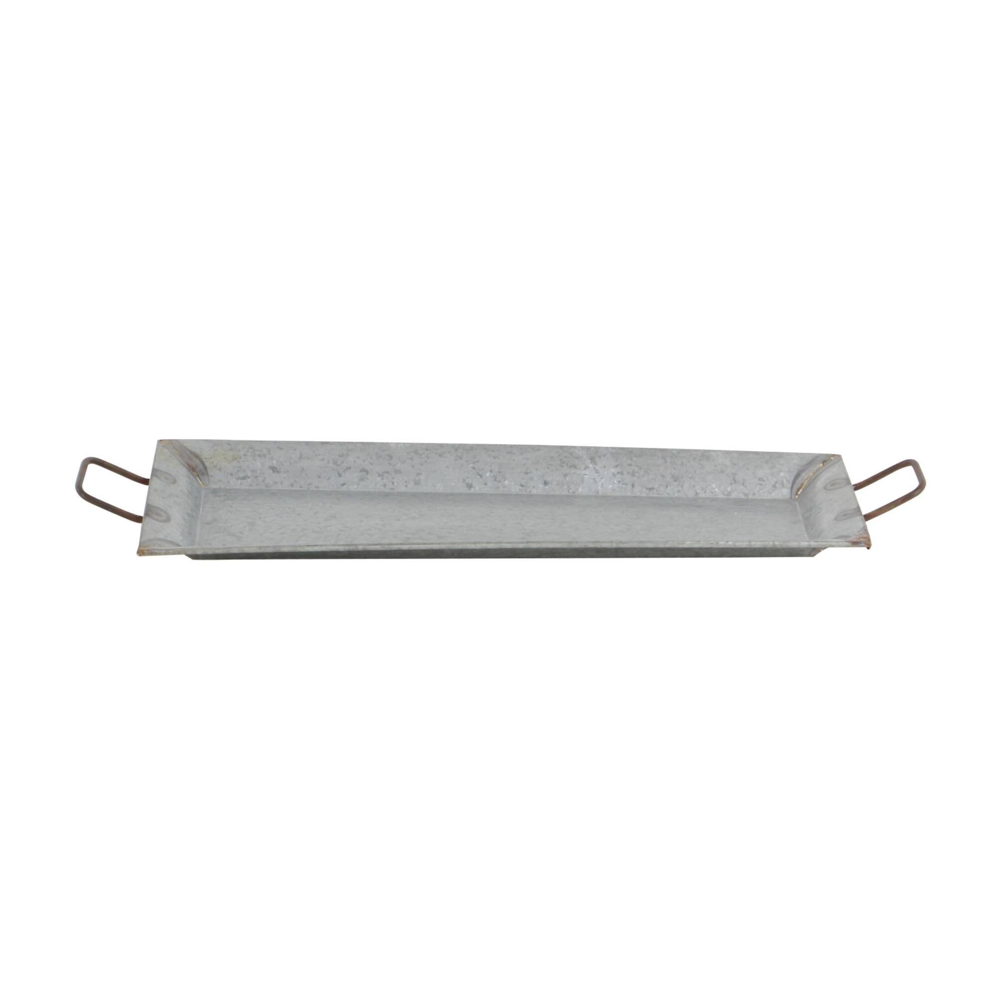 Gray Metal Farmhouse Tray Set